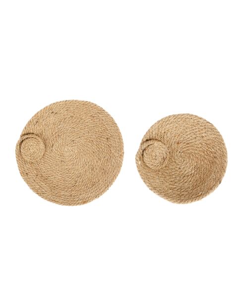 2 bolsillos de almacenamiento Bordia naturales: 30 x 5 x 19 x 4 cm