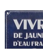 Plaque Vivre De Jaune Plaques Retro bleu marine - 20x15x0,2 cm