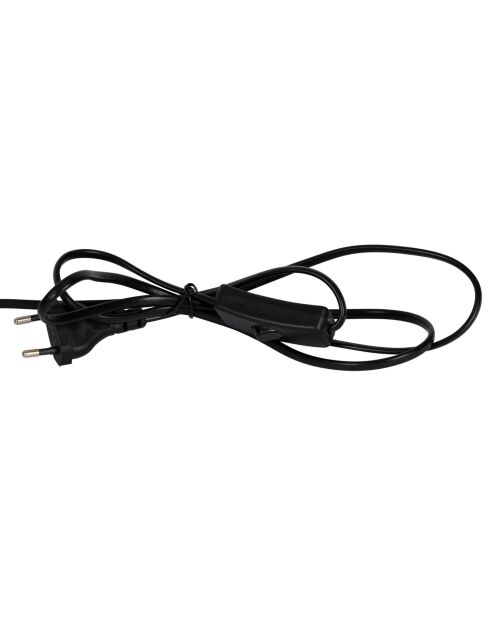 Lámpara de algodón Figura E14, cable negro de 1,50 m, D11,5-23xH41 cm
