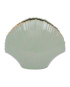 Vase coquillage vert d'eau - 25x14xH20 cm