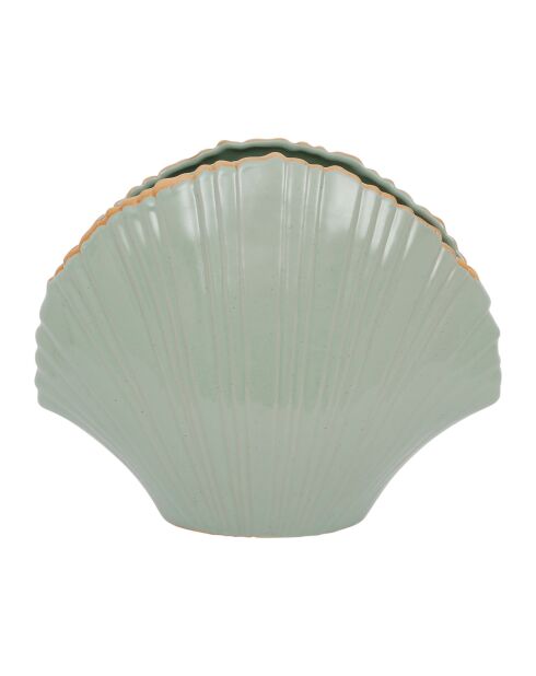 Vase coquillage vert d'eau - 25x14xH20 cm