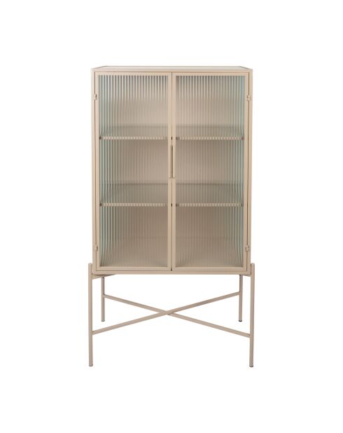 Cabinet 3 niveaux trempé Lery ivoire - 70x35xH140 cm