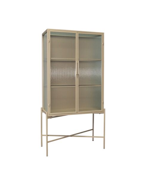 Cabinet 3 niveaux trempé Lery ivoire - 70x35xH140 cm
