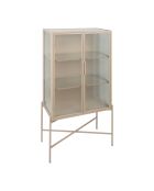 Cabinet 3 niveaux trempé Lery ivoire - 70x35xH140 cm