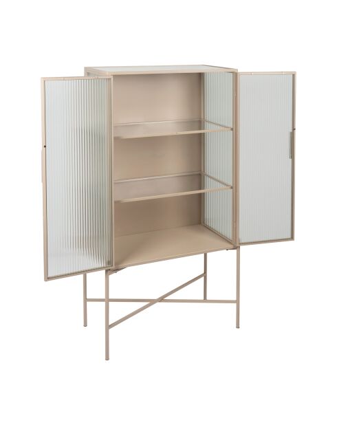 Cabinet 3 niveaux trempé Lery ivoire - 70x35xH140 cm