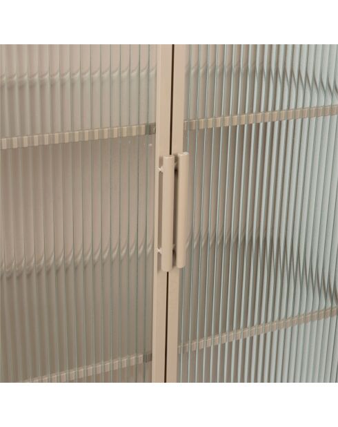 Cabinet 3 niveaux trempé Lery ivoire - 70x35xH140 cm