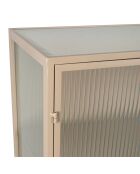 Cabinet 3 niveaux trempé Lery ivoire - 70x35xH140 cm