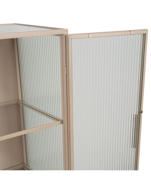 Cabinet 3 niveaux trempé Lery ivoire - 70x35xH140 cm