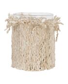 Photophore en coton Bandol naturel - D10,5xH13 cm