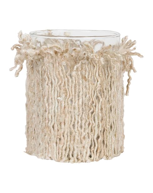 Photophore en coton Bandol naturel - D10,5xH13 cm