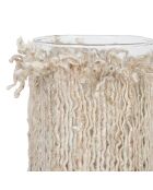 Photophore en coton Bandol naturel - D10,5xH13 cm