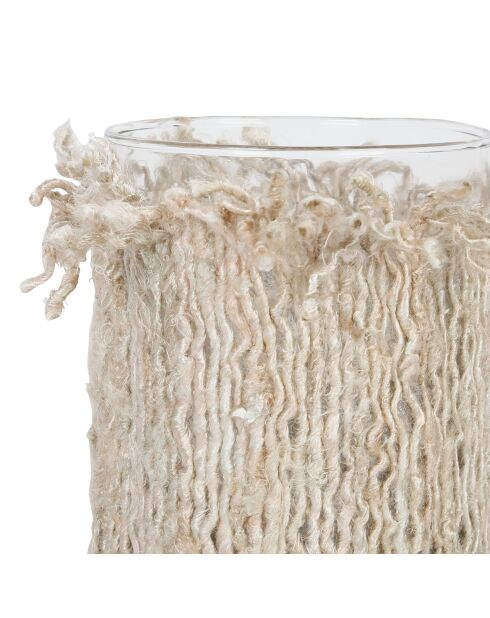 Photophore en coton Bandol naturel - D10,5xH13 cm
