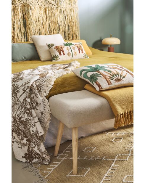 Allegra mosterdkleurige katoenen plaid - 170x130 cm