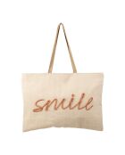 Sac brodé en coton Boho naturel - 58x42 cm