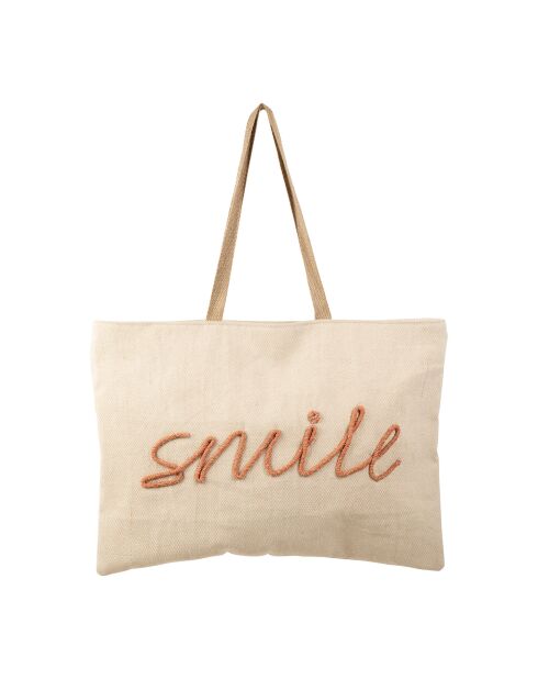 Sac brodé en coton Boho naturel - 58x42 cm