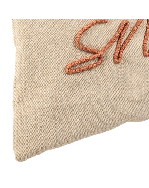 Sac brodé en coton Boho naturel - 58x42 cm