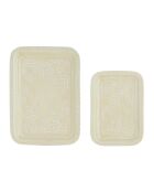 2 ecrufarbene Barockschalen - 34x24/26x17 cm