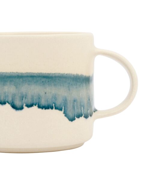 Tasse à thé Mer blanc cassé/bleu réactif - 40 cl