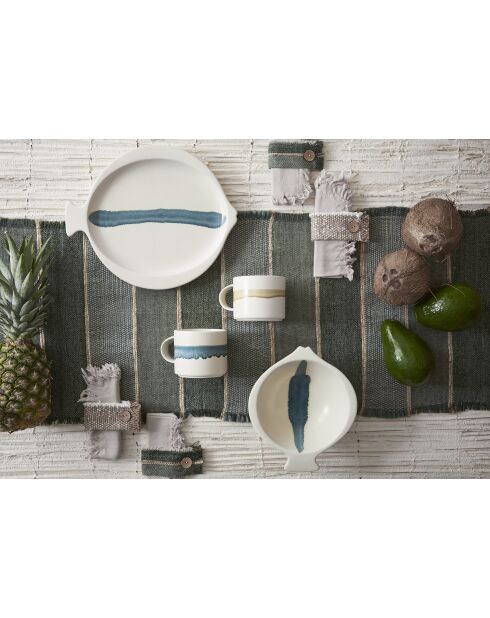 Tasse à thé Mer blanc cassé/bleu réactif - 40 cl