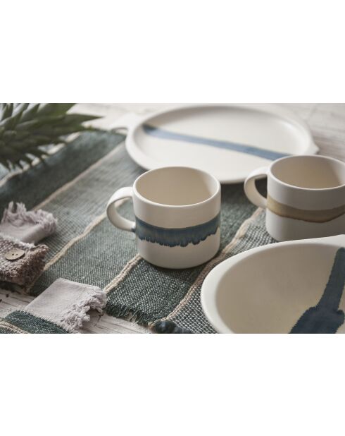 Tasse à thé Mer blanc cassé/bleu réactif - 40 cl