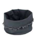 Panière à pain en coton lavé 180 g/m² Nalia gris foncé - D18xH15 cm