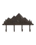 Appendiabiti a 4 ganci marrone da montagna - 34x20x4,5 cm