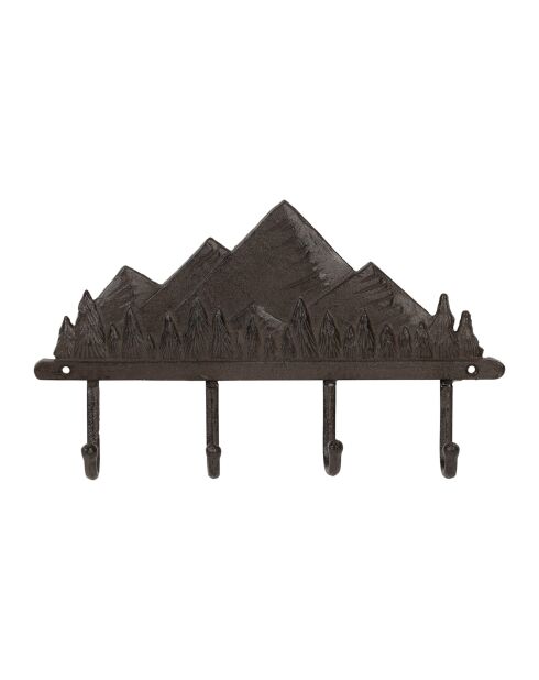 Appendiabiti a 4 ganci marrone da montagna - 34x20x4,5 cm