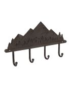Appendiabiti a 4 ganci marrone da montagna - 34x20x4,5 cm