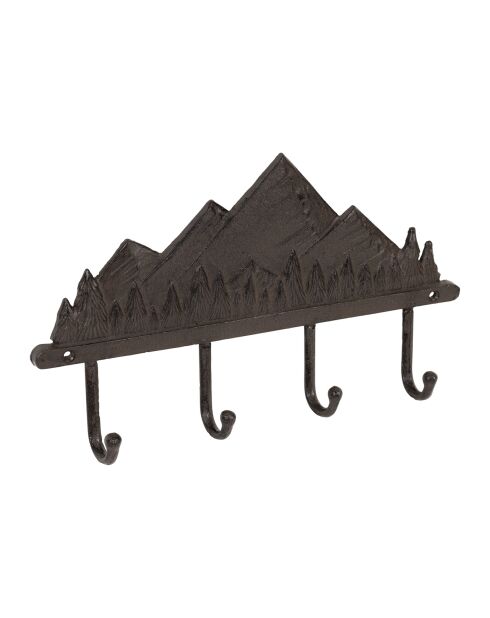 Appendiabiti a 4 ganci marrone da montagna - 34x20x4,5 cm