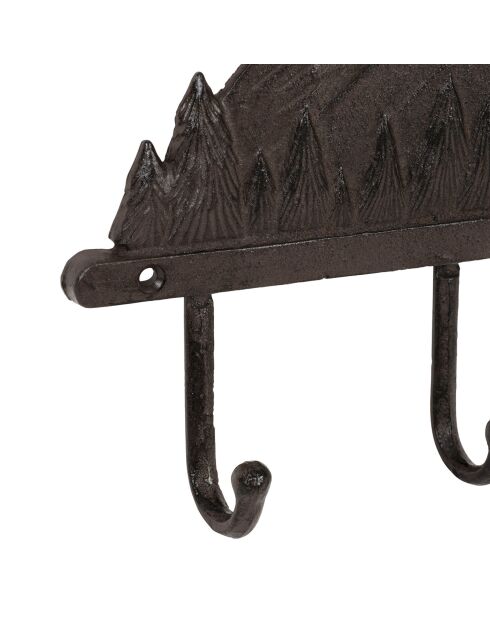Appendiabiti a 4 ganci marrone da montagna - 34x20x4,5 cm