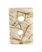 Vase rectangle Kepsou blanc cassé/brun - 20x7,5xH30 cm