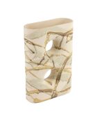Vase rectangle Kepsou blanc cassé/brun - 20x7,5xH30 cm