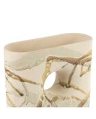 Vase rectangle Kepsou blanc cassé/brun - 20x7,5xH30 cm