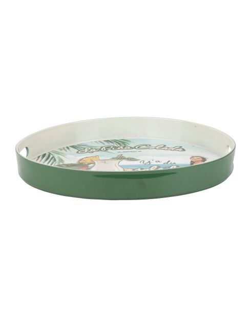 Plateau rond Pina Colada multicolore - D32,5xH4 cm