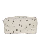 Trousse de toilette en gaze de coton Banquise écrue/grise - 25x10x12 cm