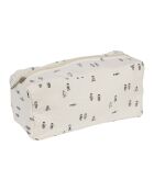 Trousse de toilette en gaze de coton Banquise écrue/grise - 25x10x12 cm