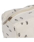 Trousse de toilette en gaze de coton Banquise écrue/grise - 25x10x12 cm