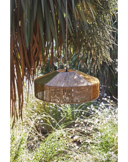 Aurore nicht elektrische Pendelleuchte natur/khaki/senfgelb - D50x19,5 cm