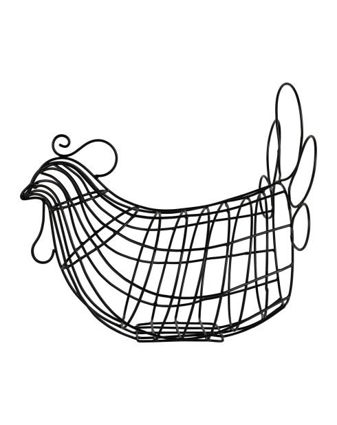 Panier poule Reserve noir - 25x14,5xH24 cm
