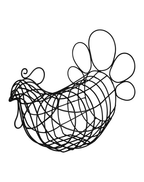 Panier poule Reserve noir - 25x14,5xH24 cm