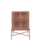Cabinet 2 niveaux trempé Lery terracotta - 50x32xH90 cm