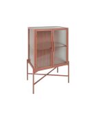 Cabinet 2 niveaux trempé Lery terracotta - 50x32xH90 cm