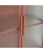 Cabinet 2 niveaux trempé Lery terracotta - 50x32xH90 cm