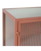 Cabinet 2 niveaux trempé Lery terracotta - 50x32xH90 cm
