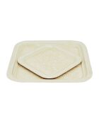 2 vierkante bakjes in ecru barok - 41x41/27,5x27,5 cm