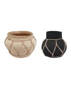 2 vases de mer Sumatra naturel/noir