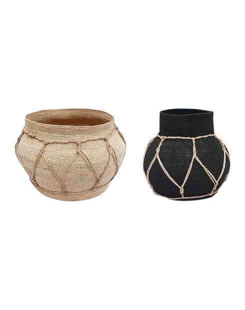 2 vases de mer Sumatra naturel/noir