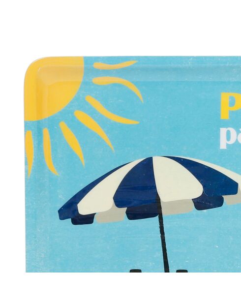 Plateau Pastis bleu ciel/jaune - 40x30 cm