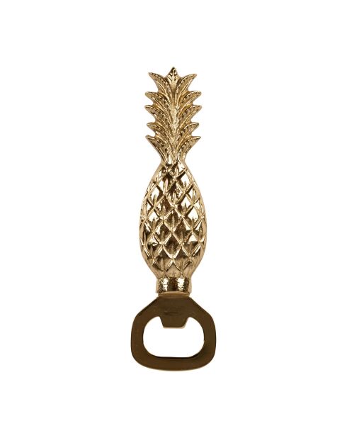 BTE Sunny Ananas-Flaschenöffner aus goldfarbenem Aluminium - 4x15 cm