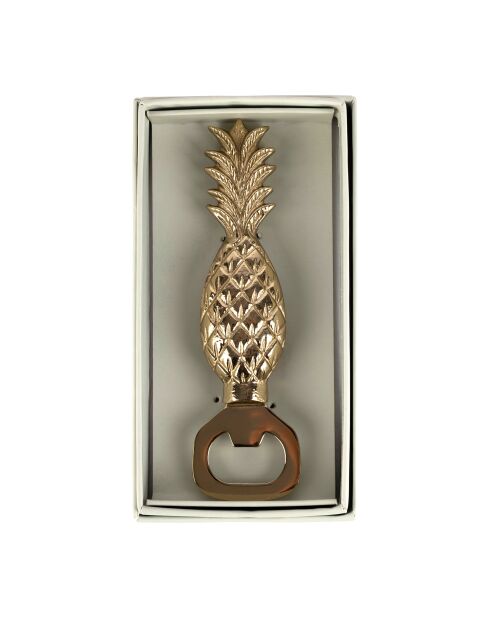 BTE Sunny Ananas-Flaschenöffner aus goldfarbenem Aluminium - 4x15 cm